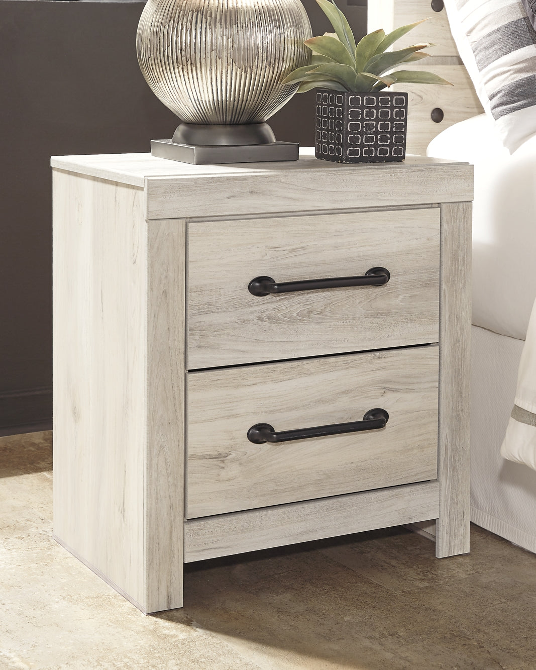 Cambeck  Panel Bed With 4 Storage Drawers With Mirrored Dresser And 2 Nightstands