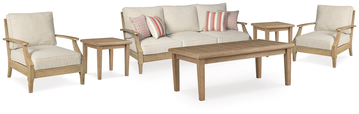 Clare View Outdoor Sofa and  2 Lounge Chairs with Coffee Table and 2 End Tables