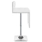 Alameda Adjustable Bar Stool Chrome and White