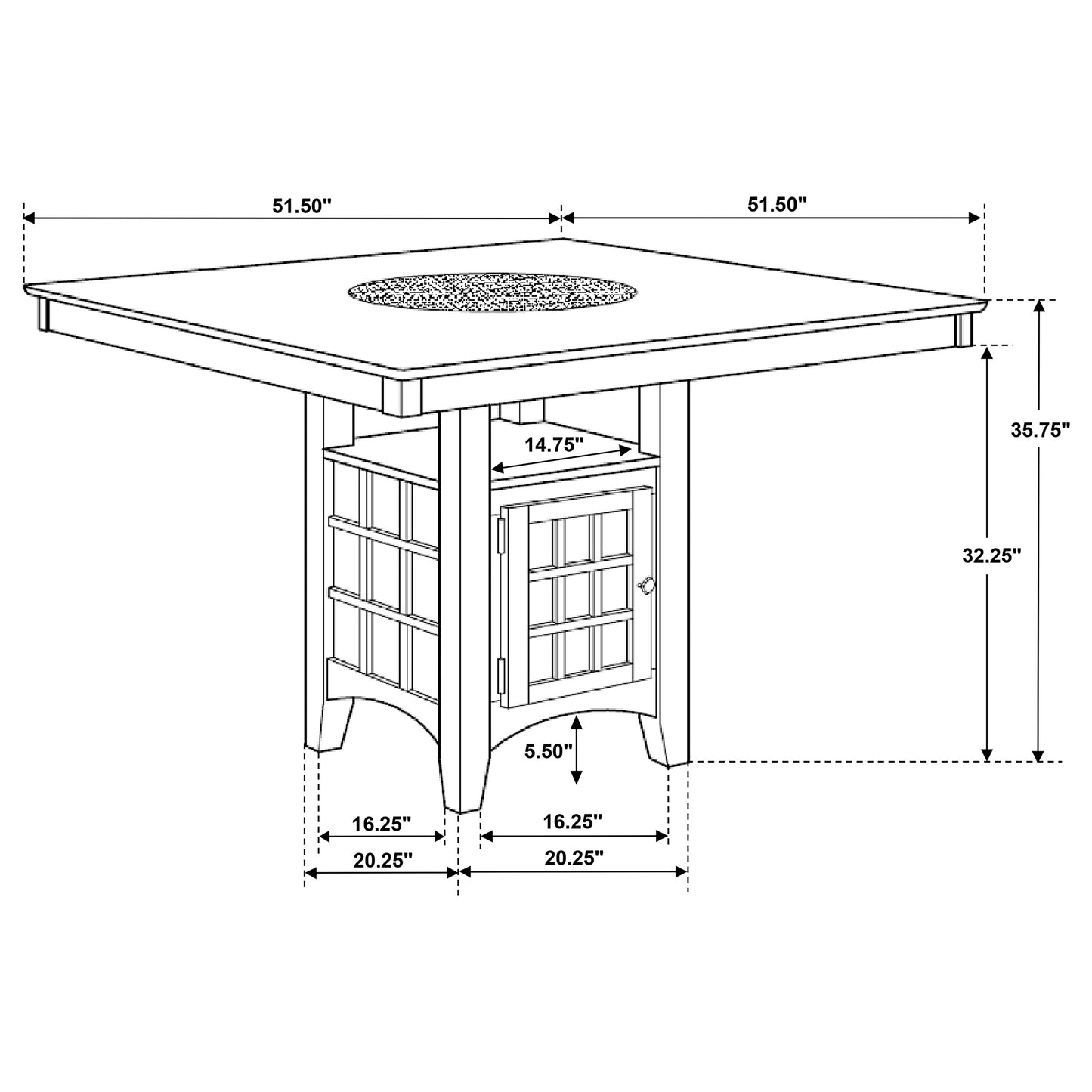 Gabriel 5-piece Square Counter Height Dining Set Cappuccino