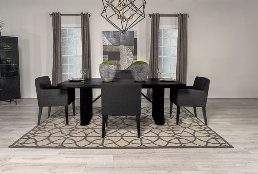 Catherine 5-piece Rectangular Dining Table Set Black