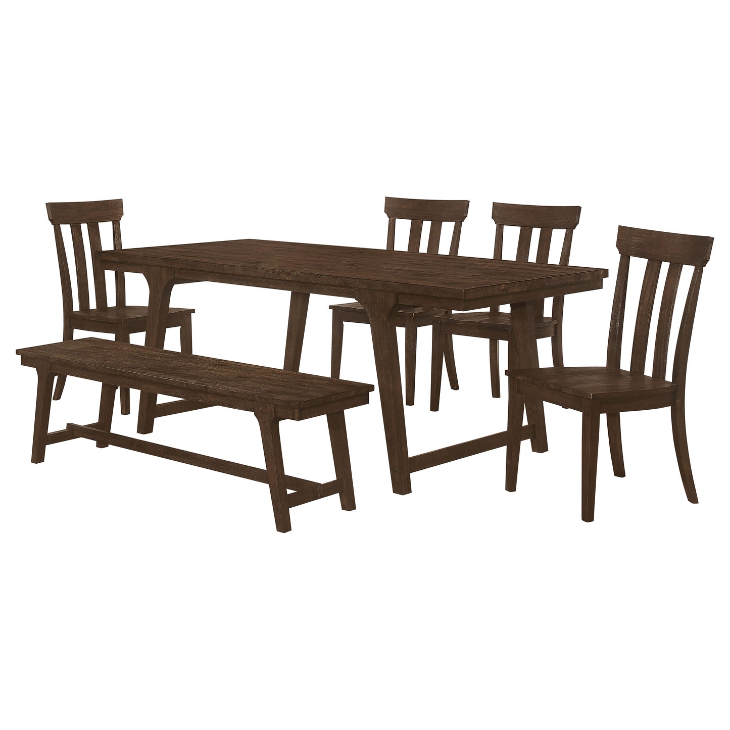 Reynolds 6-piece Rectangular Dining Table Set Brown Oak