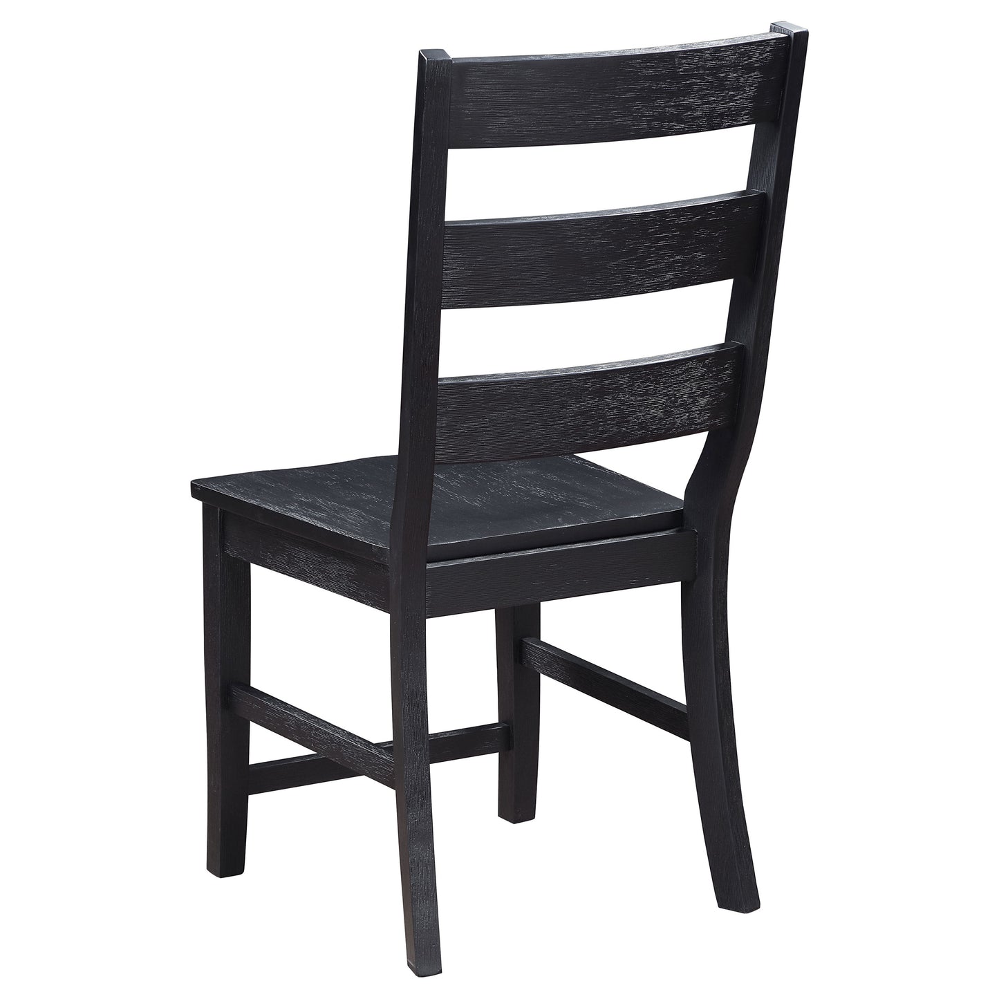 Newport Ladder Back Wood Dining Side Chair Black (Set of 2)