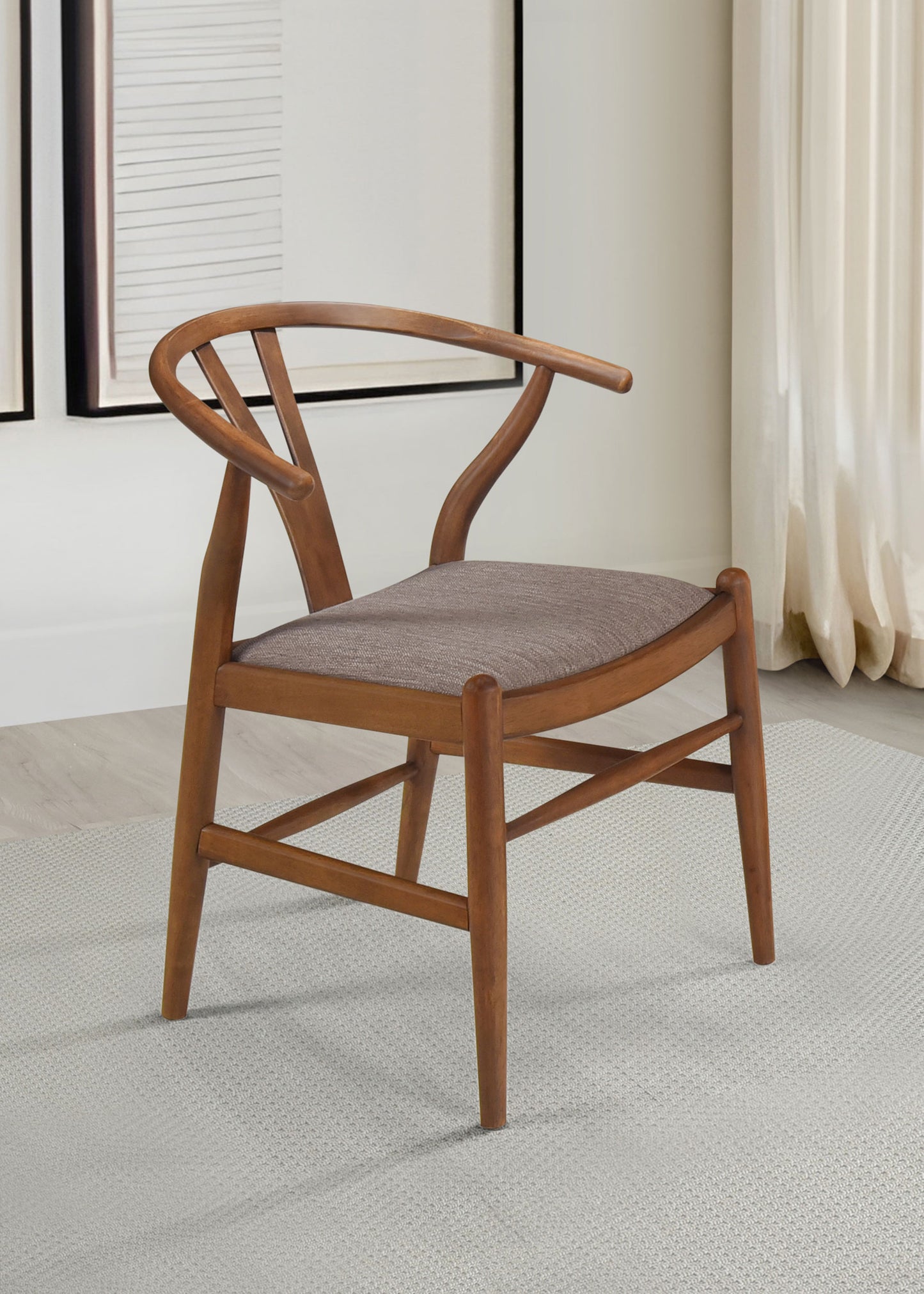 Dinah Wood Wishbone Dining Side Chair Walnut (Set of 2)