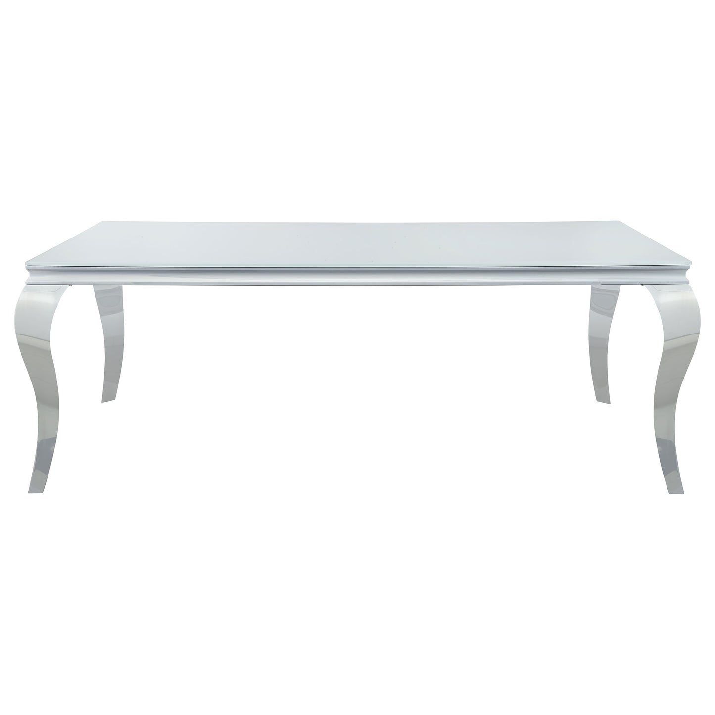 Carone Rectangular 81-inch Glass Top Dining Table White