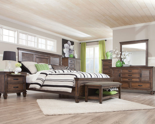 Franco 5-piece Queen Bedroom Set Burnished Oak