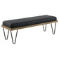 Chad Denim Upholstered Accent Bench Dark Blue