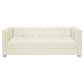 Chaviano 3-piece Upholstered Track Arm Sofa Set Pearl White