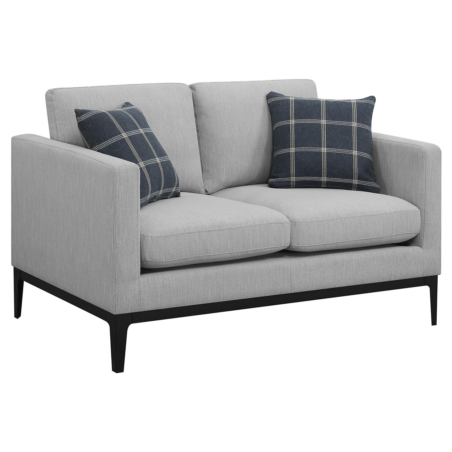 Apperson 3-piece Upholstered Track Arm Sofa Set Light Grey