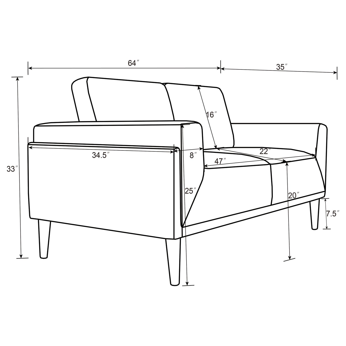 Rilynn 3-piece Upholstered Track Arm Sofa Set Grey