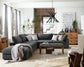 Serene 6-piece Upholstered Modular Sectional Sofa Charcoal