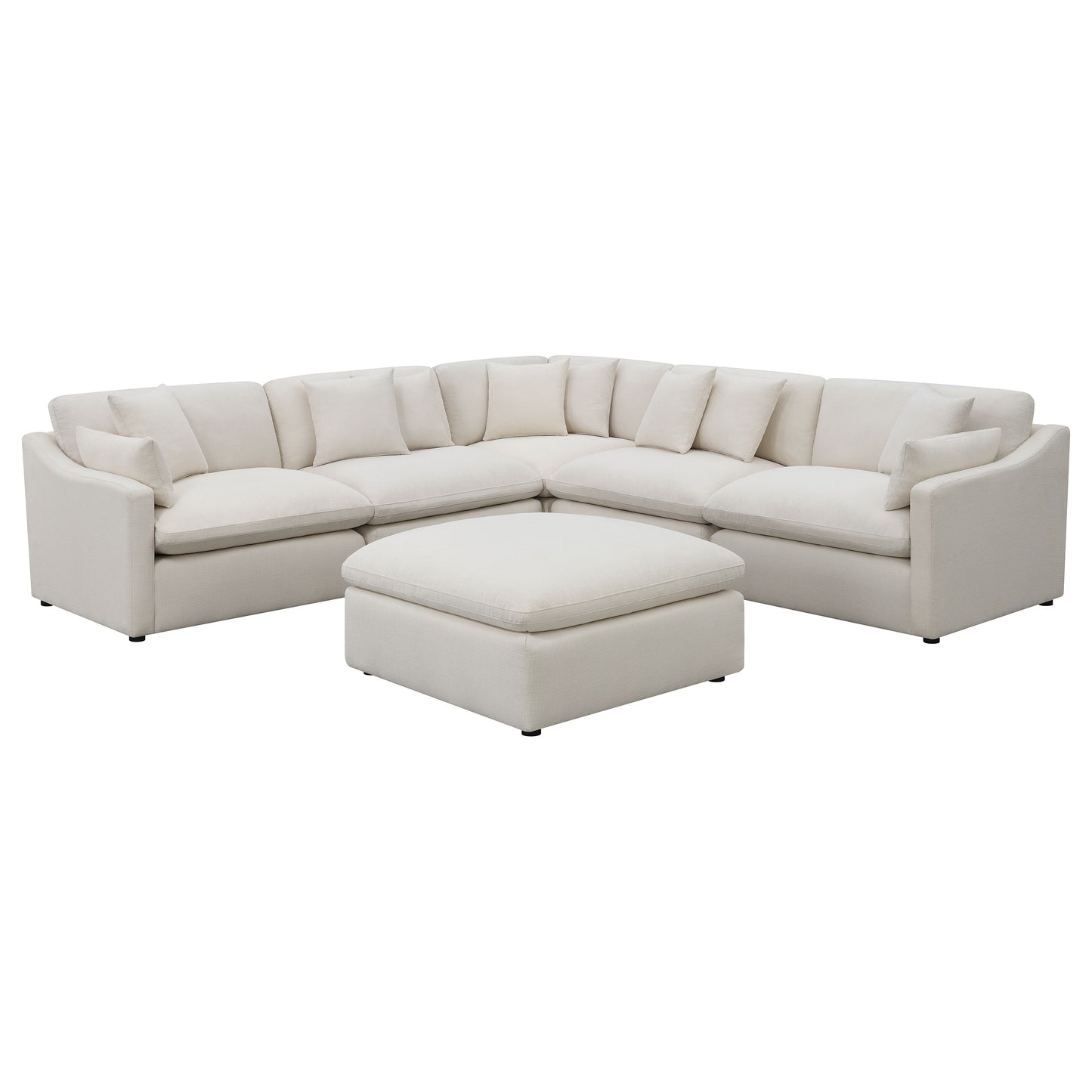 Hobson 6-piece Upholstered Modular Sectional Sofa Ivory