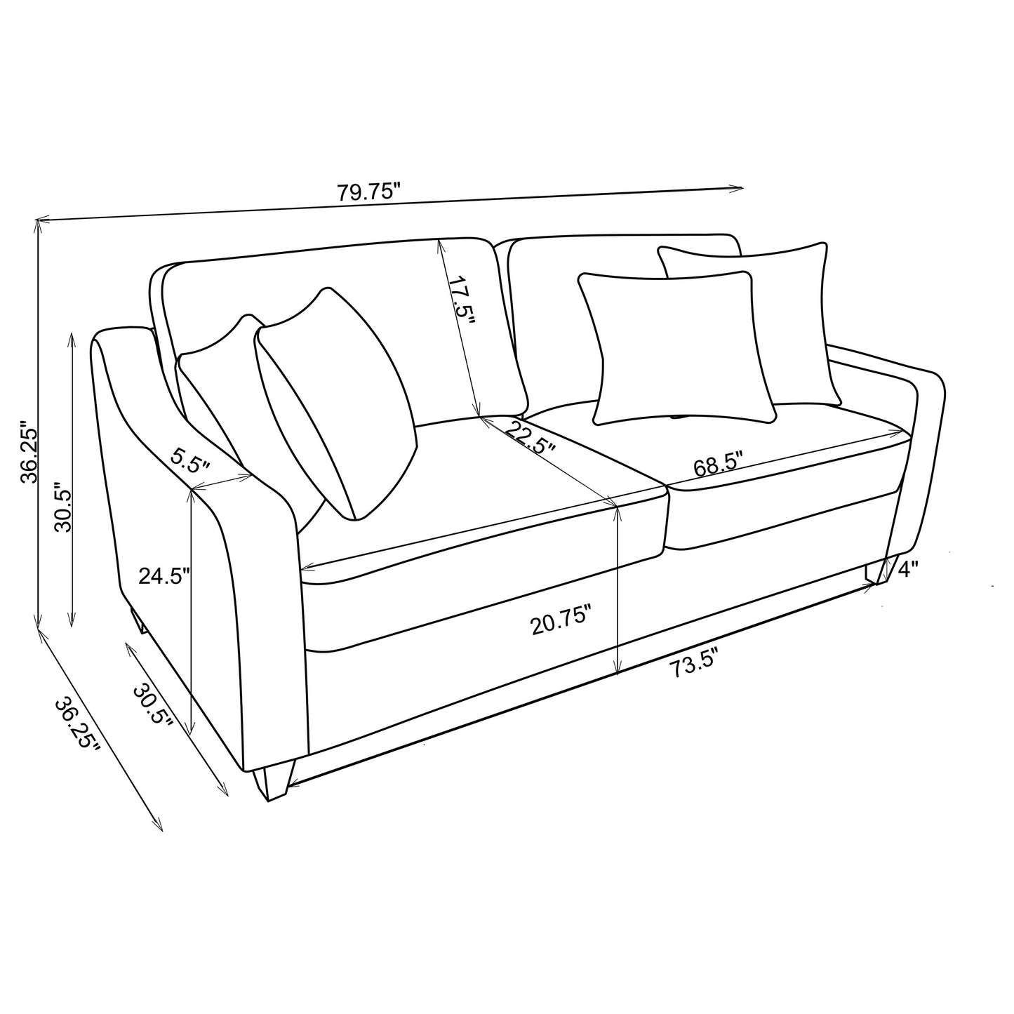 Christine Upholstered Sloped Arm Sofa Beige