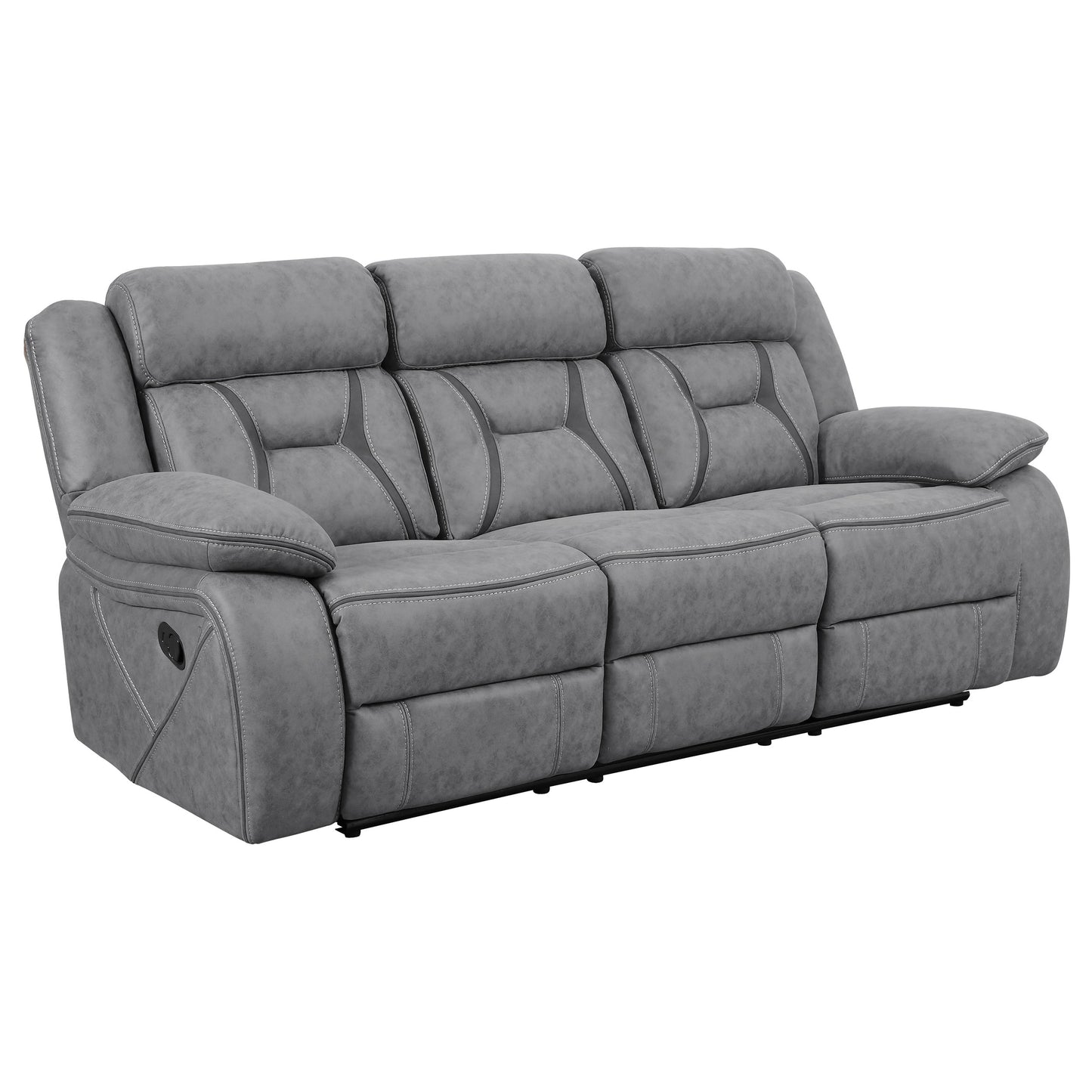 Higgins 2-piece Upholstered Motion Reclining Sofa Set Grey