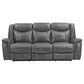 Conrad 2-piece Upholstered Padded Arm Motion Sofa Set Grey