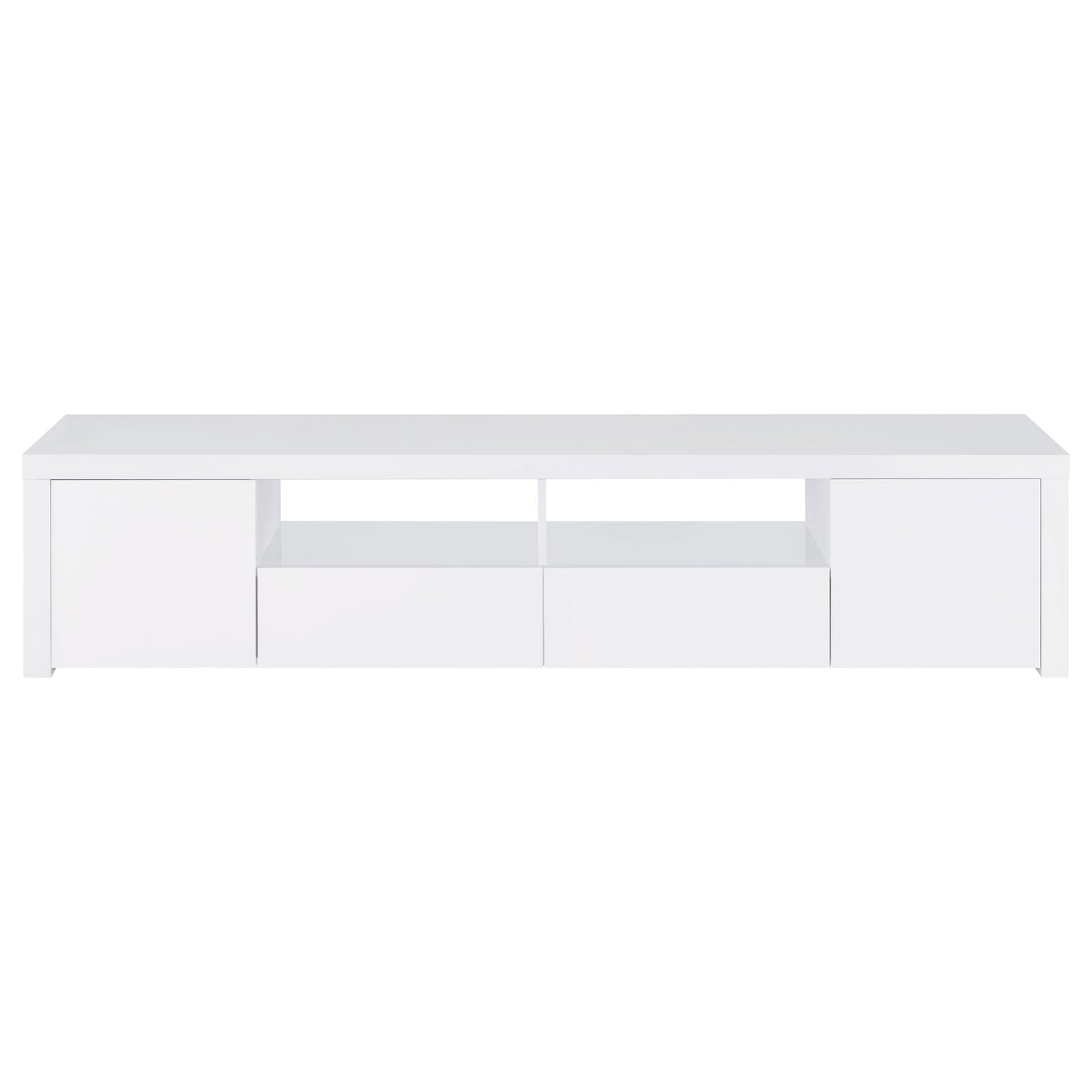 Jude 2-door Engineered Wood 79" TV Stand High Gloss White