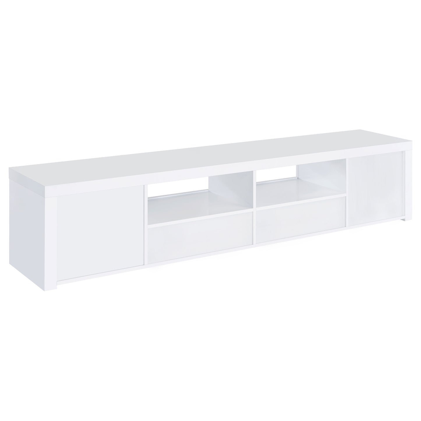 Jude 2-door Engineered Wood 79" TV Stand High Gloss White