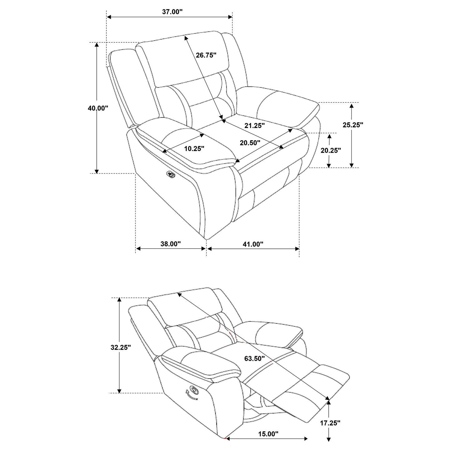 Greer Upholstered Swivel Glider Recliner Chair Brown