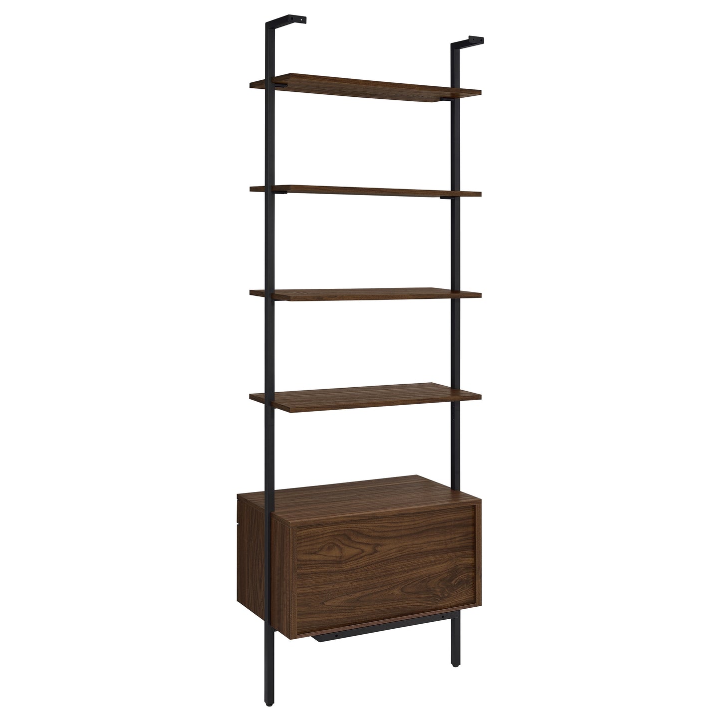 Owens 96-inch 4-shelf Storage Wall Bookshelf Walnut