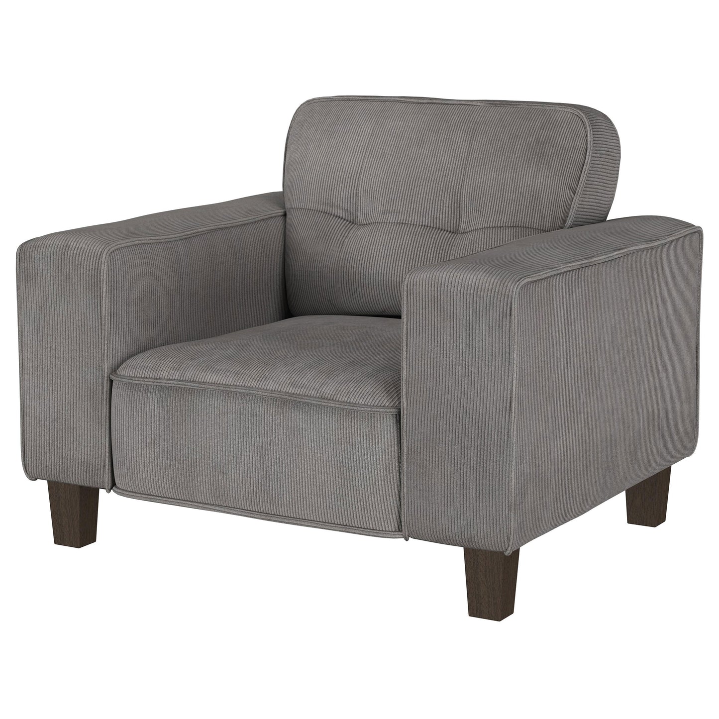 Deerhurst Upholstered Track Arm Tufted Accent Chair Charcoal