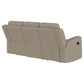 Brentwood Upholstered Motion Reclining Sofa Taupe