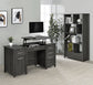 Dylan 60-inch 4-drawer Lift Top Office Desk Weathered Grey