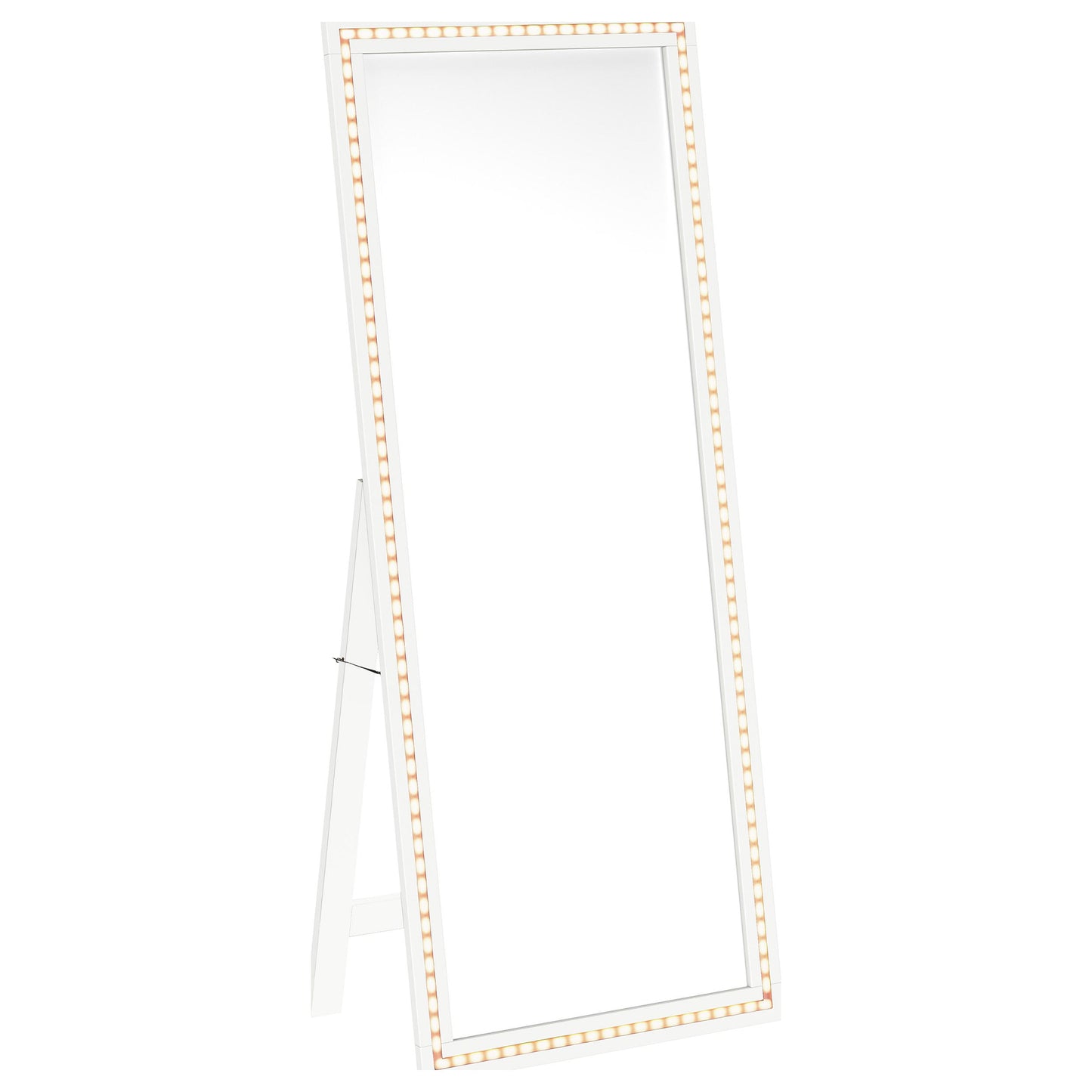 Windrose 28 x 67 Inch Tempered LED Standing Mirror White