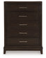 Neymorton California King Upholstered Panel Bed with Mirrored Dresser, Chest and Nightstand