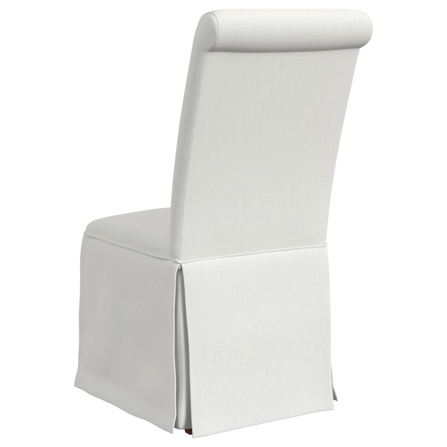 Shawna Upholstered Skirted Dining Chair White (Set of 2)