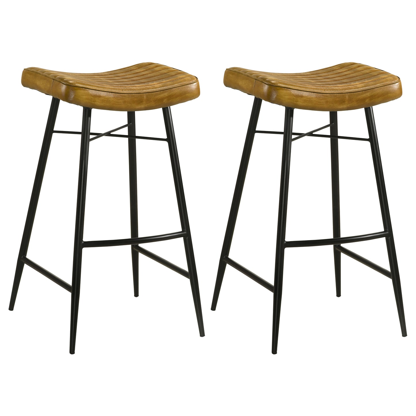 Bayu Leather Upholstered Bar Stool Antique Camel (Set of 2)