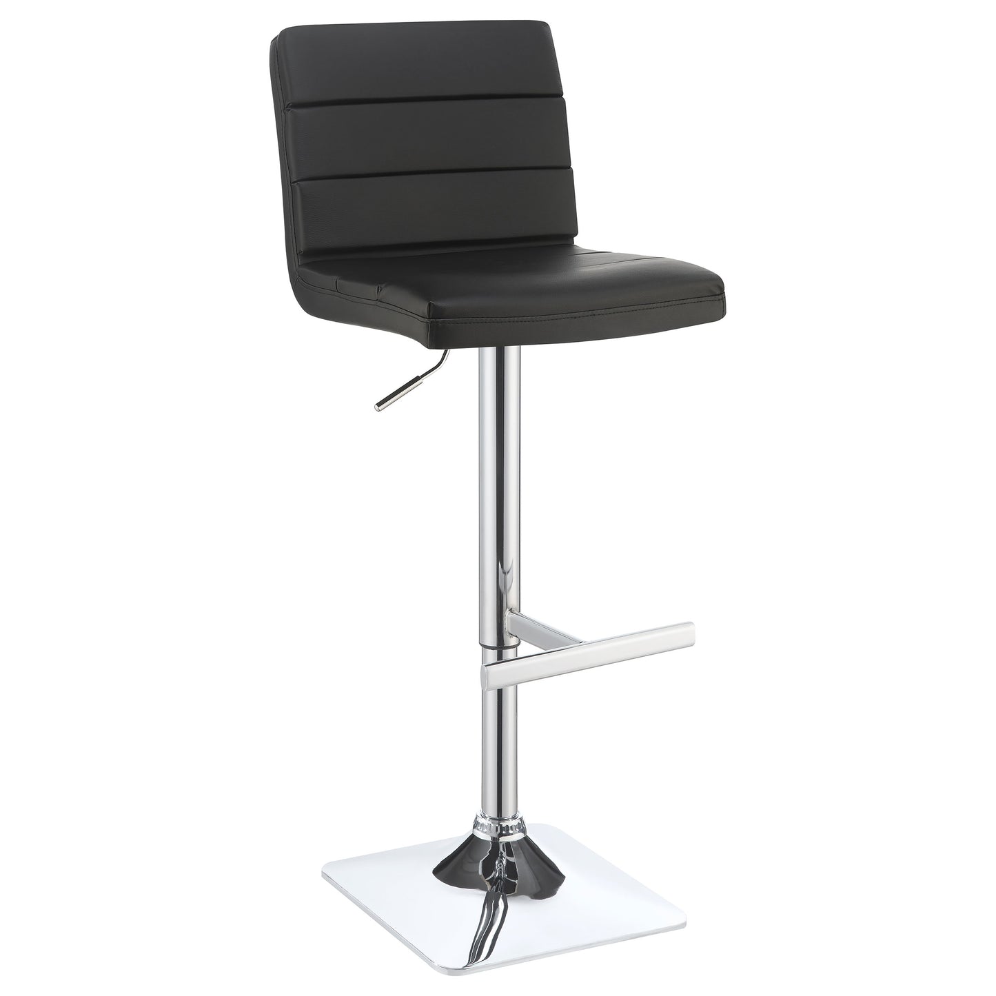 Bianca Upholstered Adjustable Bar Stool Black (Set of 2)