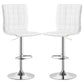 Ashbury Upholstered Adjustable Bar Stool White (Set of 2)