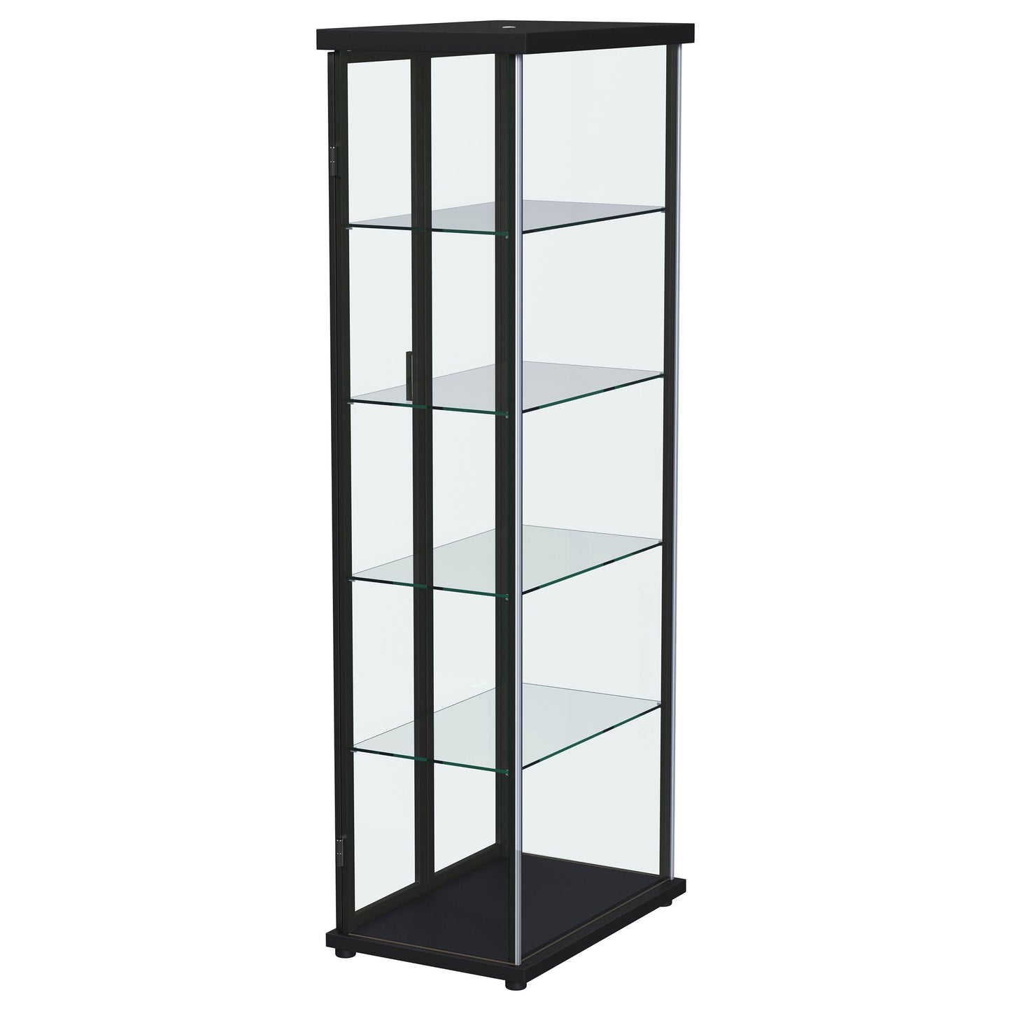 Aero 4-shelf Display Curio Cabinet with LED Lighting Black