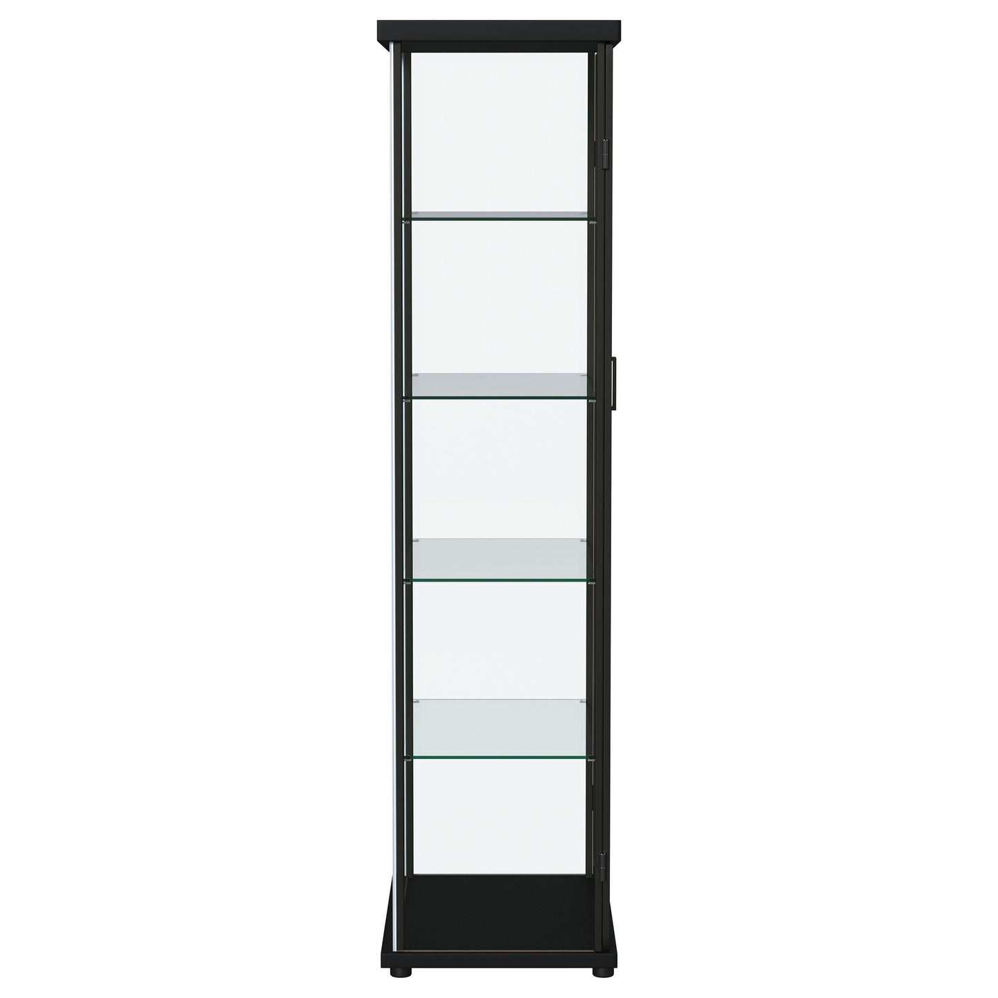 Aero 4-shelf Display Curio Cabinet with LED Lighting Black