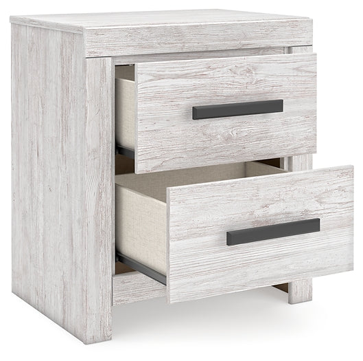 Cayboni Full Panel Bed with Mirrored Dresser, Chest and 2 Nightstands