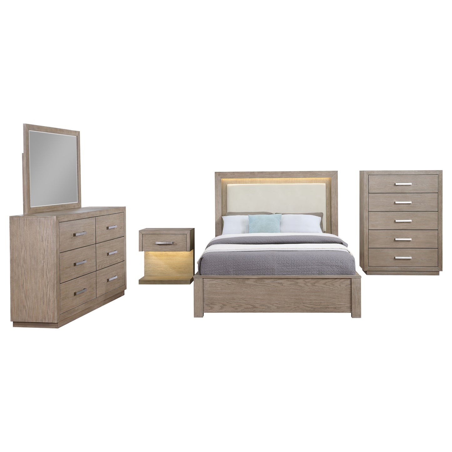 Kenora 5-piece Eastern King Bedroom Set Barley Brown