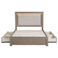 Kenora 56-inch California King LED Storage Bed Barley Brown