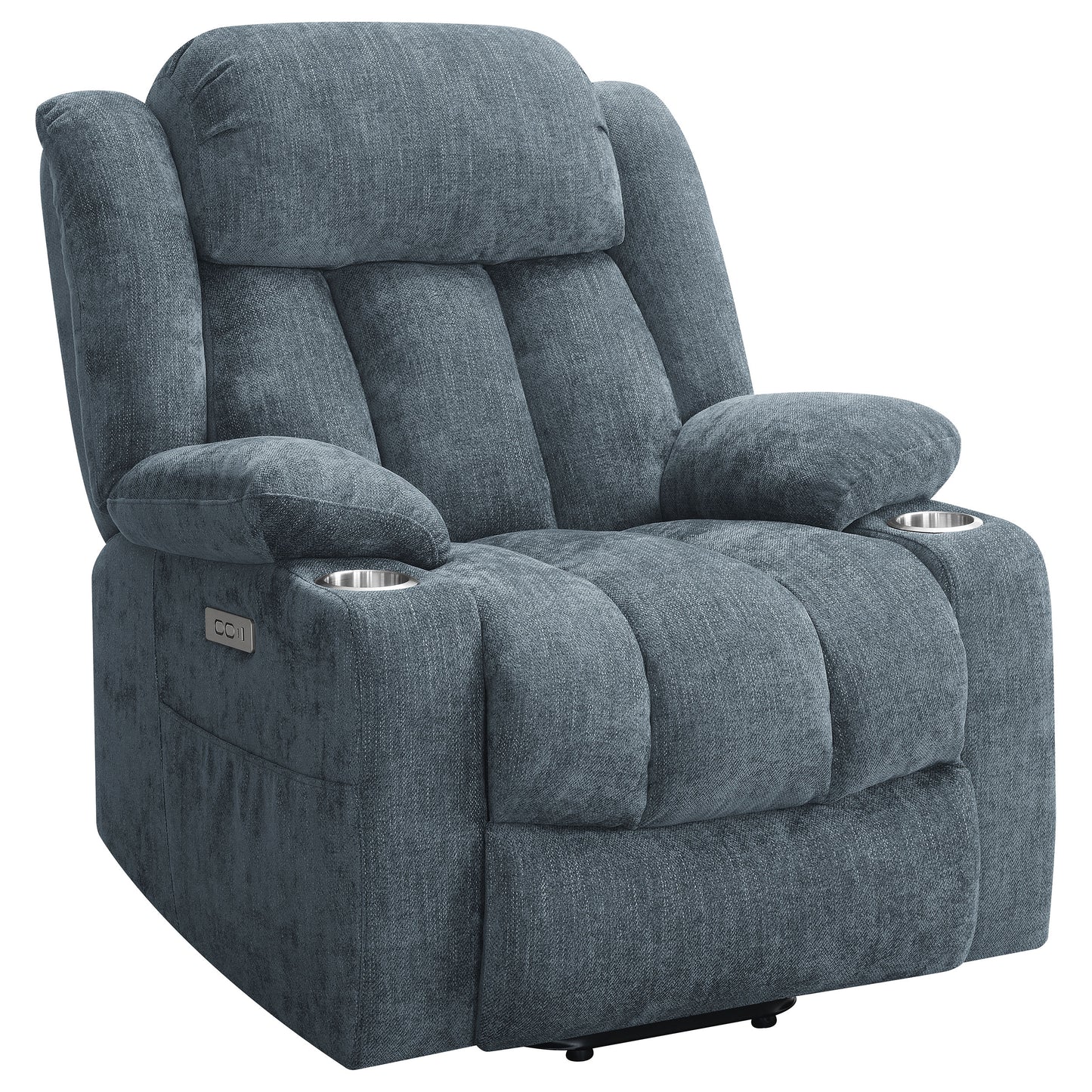 Houston Upholstered Power Lift Recliner Slate Blue