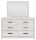 Cayboni Full Panel Bed with Mirrored Dresser and Chest