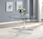 Keeling 47-inch Round Glass Top Acrylic Dining Table Chrome