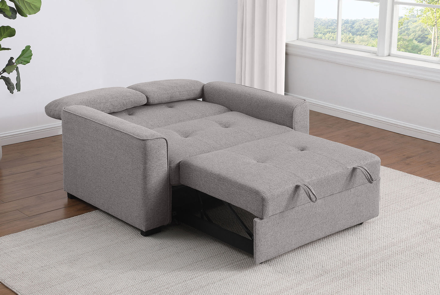 Edith Upholstered Convertible Sleeper Sofa Bed Grey