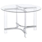 Keeling 47-inch Round Glass Top Acrylic Dining Table Chrome