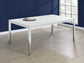 Athena Rectangular 64-inch Faux Marble Dining Table Chrome