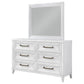 Marielle 6-drawer Dresser with Mirror Distressed White