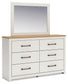 Linnocreek King Panel Bed with Mirrored Dresser and 2 Nightstands