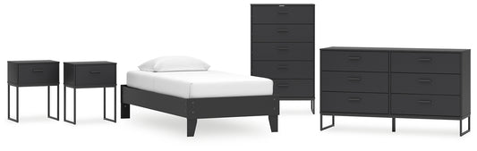 Ashley Express - Socalle Twin Platform Bed with Dresser, Chest and 2 Nightstands