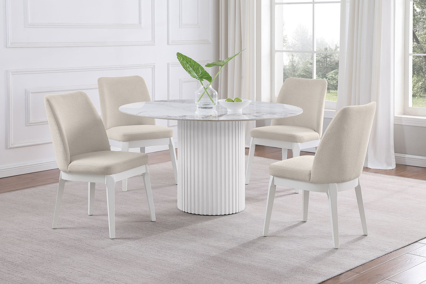 Acadia Round 53-inch Sintered Stone Top Dining Table White