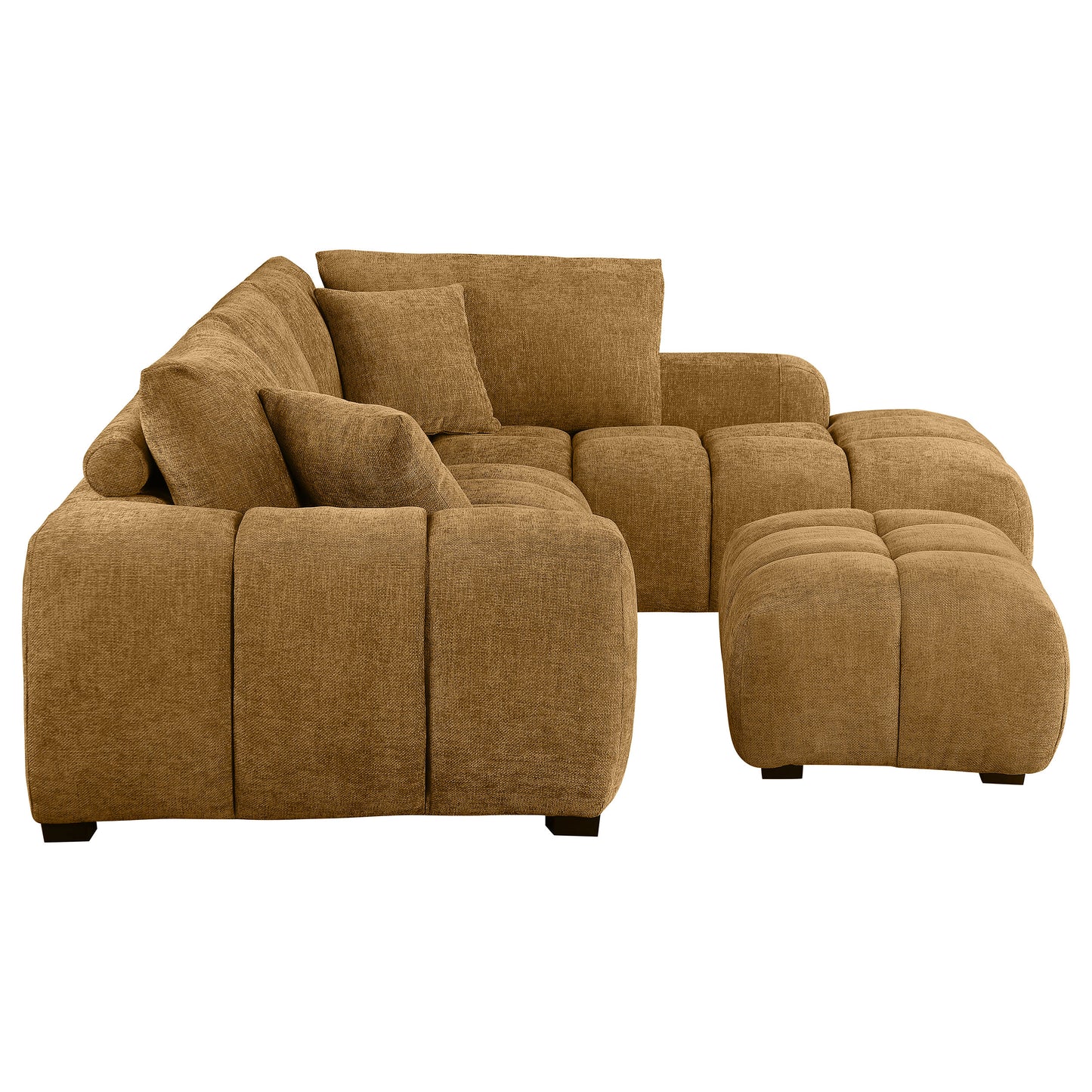 Camacho Upholstered Sectional Sofa with Ottoman Set Amber