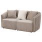 Townsend Chenille Upholstered Rolled Arm Loveseat Latte