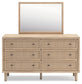 Cielden Queen Panel Headboard with Mirrored Dresser and Chest